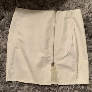 White zip up faux leather
